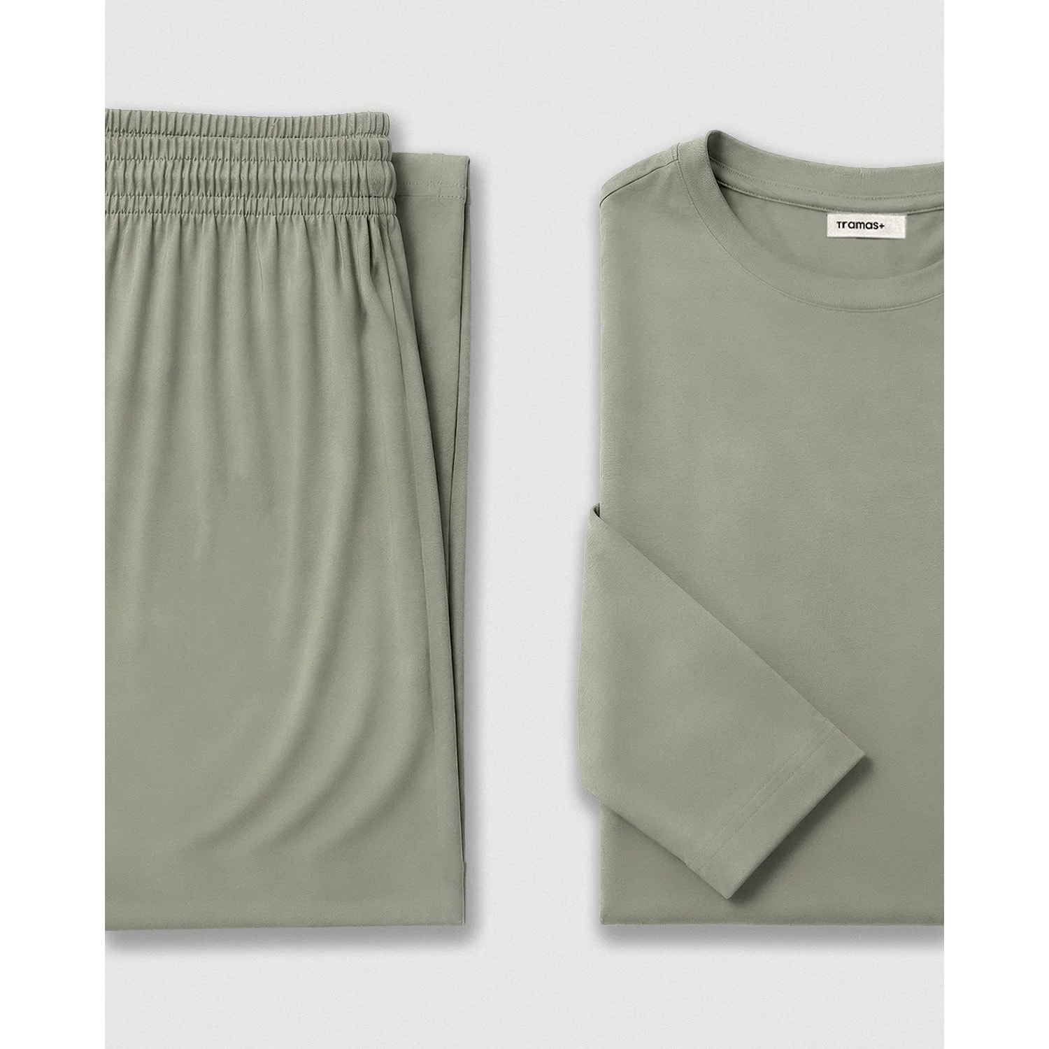 Pigiama lungo in viscosa da donna verde