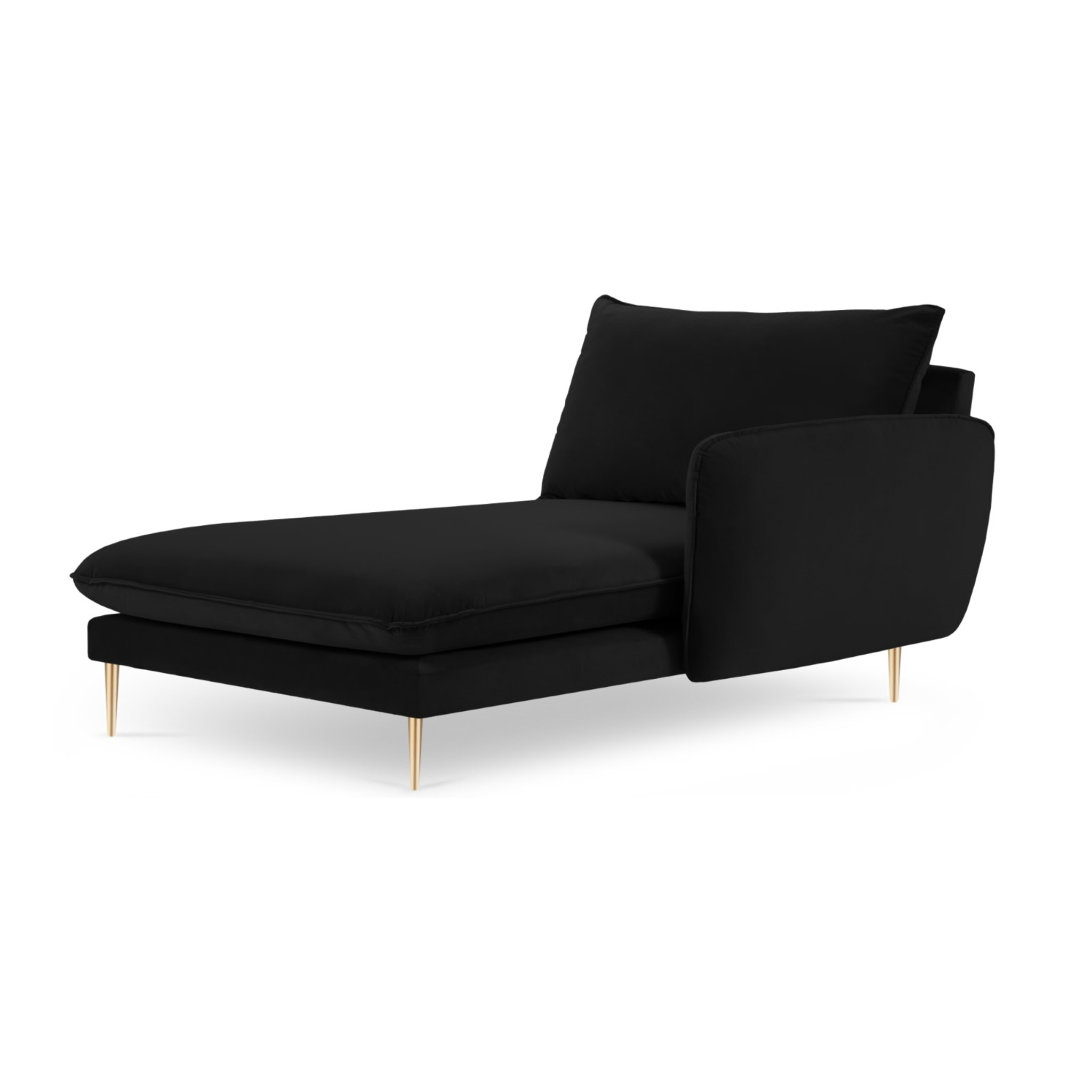 Méridienne droite "Vienna" en velours noir