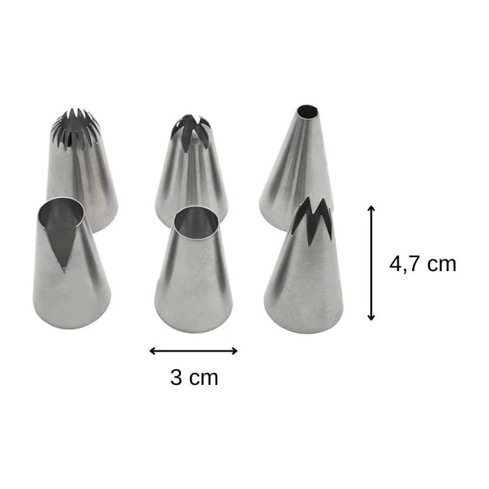 Lot de 20 poches à douilles plastique avec douilles inox et plastique Zenker Smart Pastry