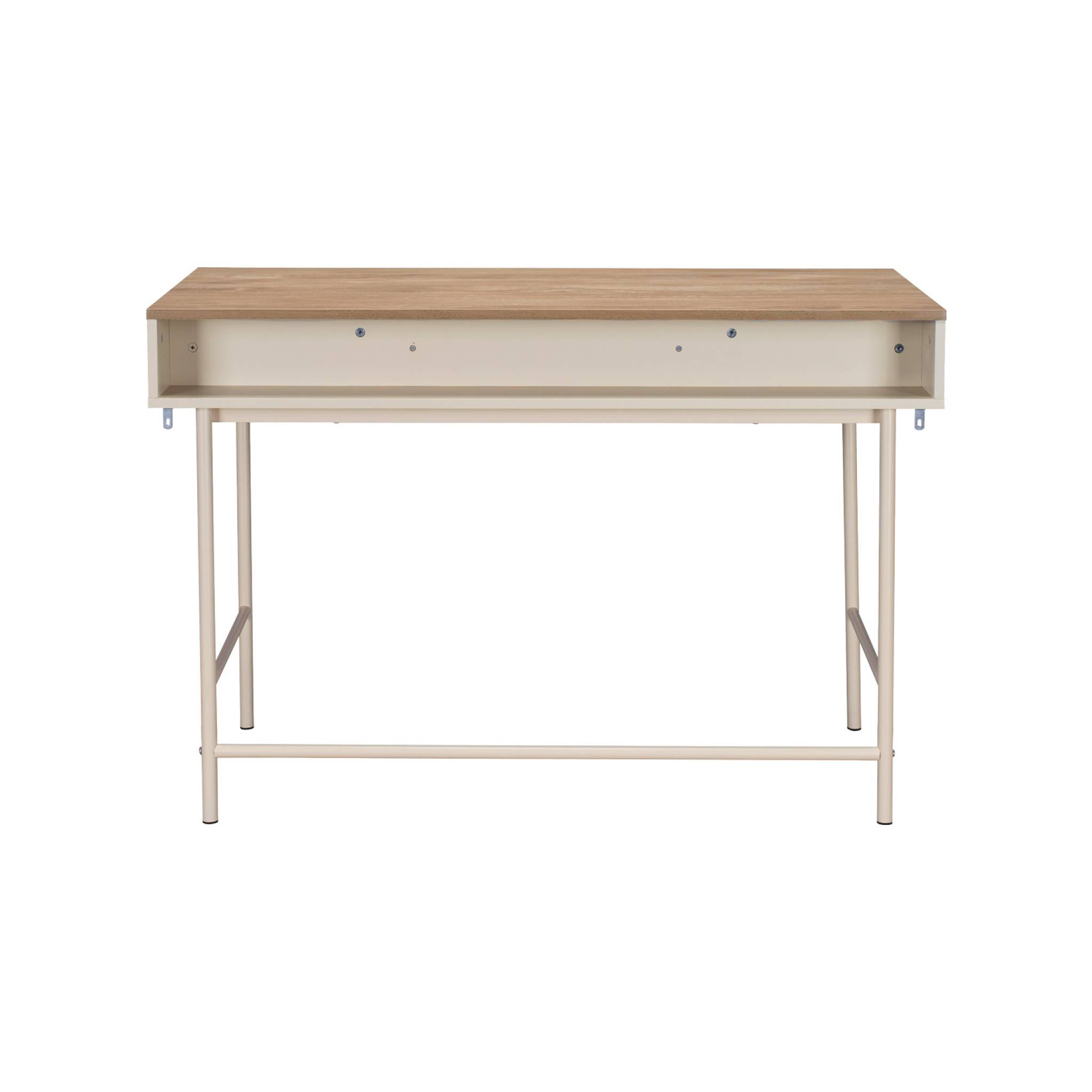 Bureau décor bois et fer 2 tiroirs 1 casier WILLIAM