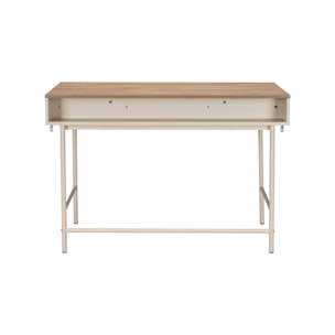 Bureau décor bois et fer 2 tiroirs 1 casier WILLIAM