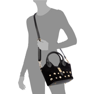 Barzanò Bolso de mano Mujer. Piel auténtica Gamuza con detalles metálicos.