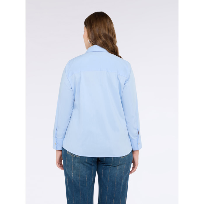 Fiorella Rubino - Camisa de algodón elástico - Light - blue
