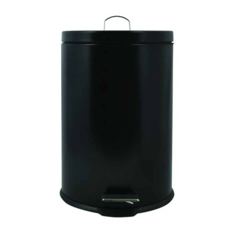 Poubelle à  pédale Acier 20L Noir mat MSV