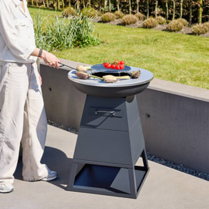 Brasero barbecue Ø59cm avec espace de rangement IZALCO