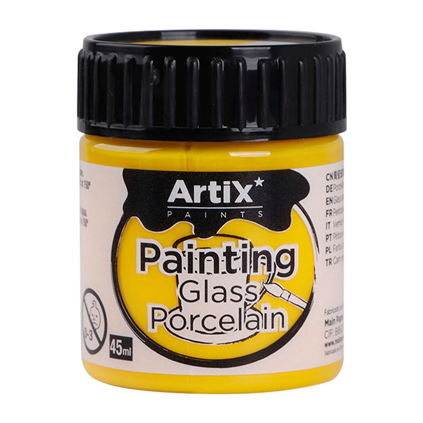 Pack 6 Uds. PINTURA CERÁMICA Y CRISTAL 45 ml COLOR AMARILLO