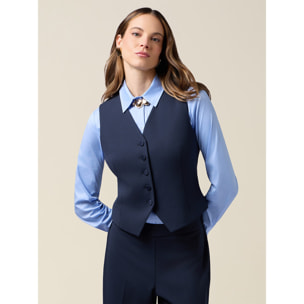 Oltre - Gilet in tessuto crêpe - Blu