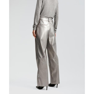 Pantaloni a gamba larga in PU