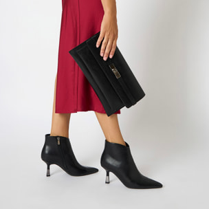 Botines negros con tacón de 7,5 cm para mujer
