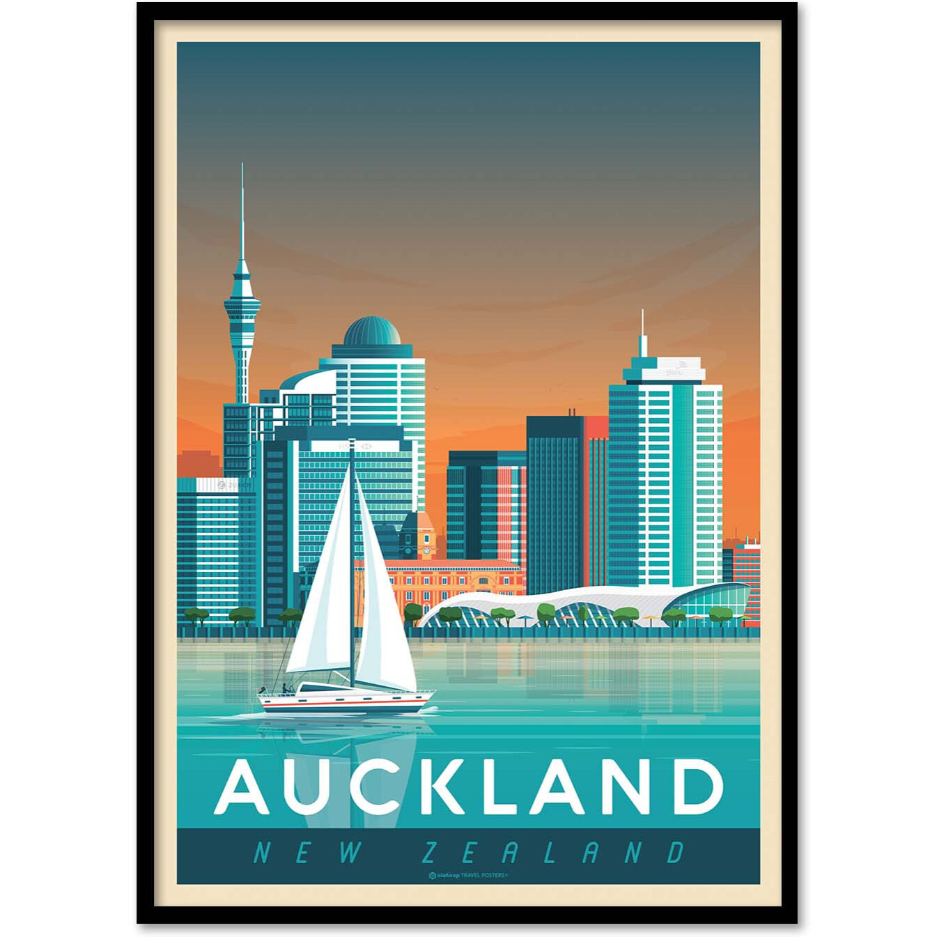 Affiche - Auckland - Olahoop Travel Posters