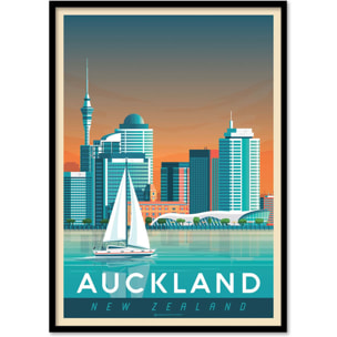 Affiche - Auckland - Olahoop Travel Posters