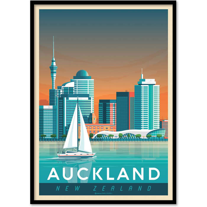 Affiche - Auckland - Olahoop Travel Posters