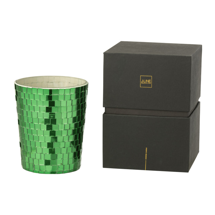 J-Line bougie parfumée Miroir - Tea & Herbs - verre - vert