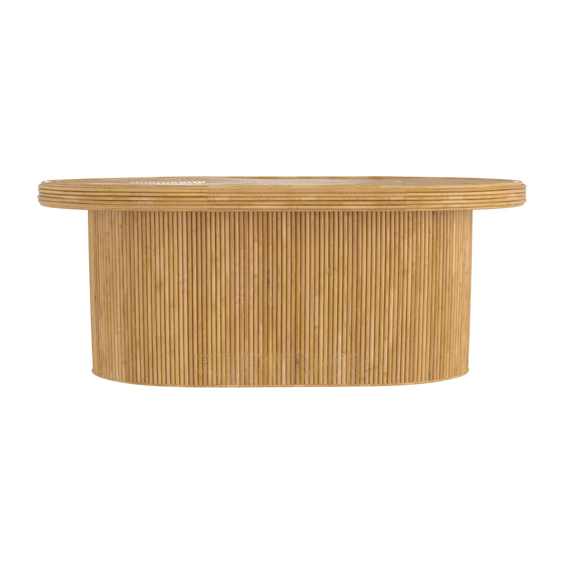 Table basse ovale en rotin naturel - Hélène