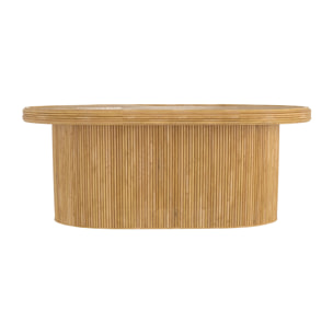 Table basse ovale en rotin naturel - Hélène