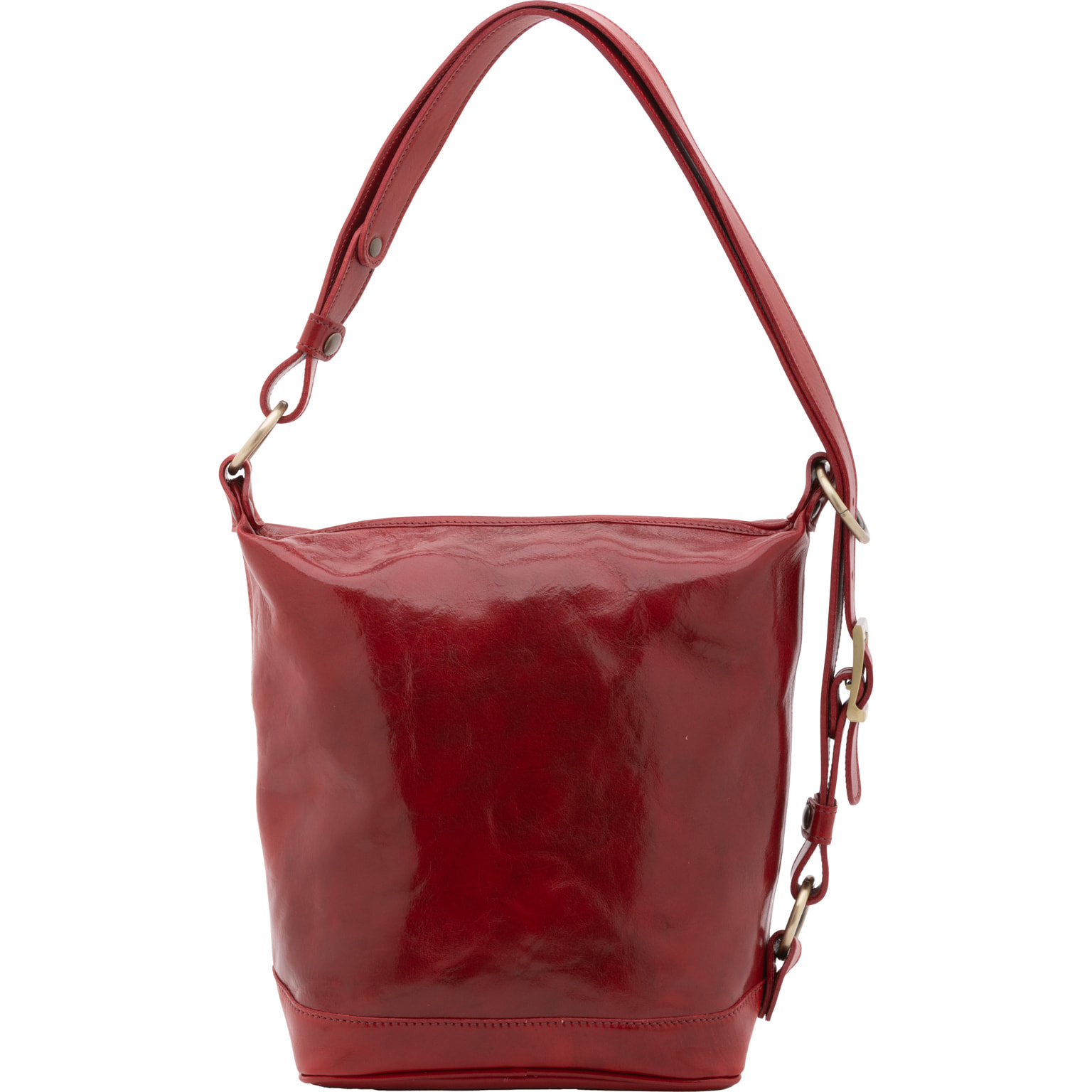 Borsa a secchiello  da donna In Vera pelle Made in Italy 34x33x15 cm