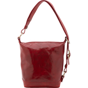 Borsa a secchiello  da donna In Vera pelle Made in Italy 34x33x15 cm