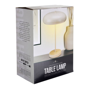 Lámpara de mesa metálica Blanco roto 25x40cm de diseño moderno con doble casquillo E14
