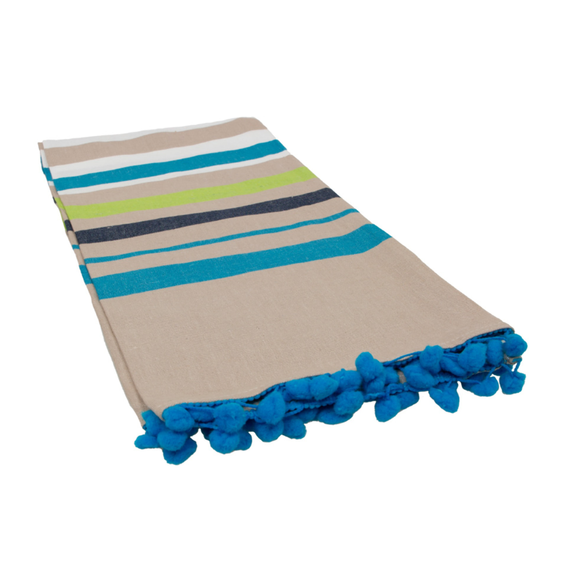 Telo Mare Fouta Modello Kenya Con Pon Pon