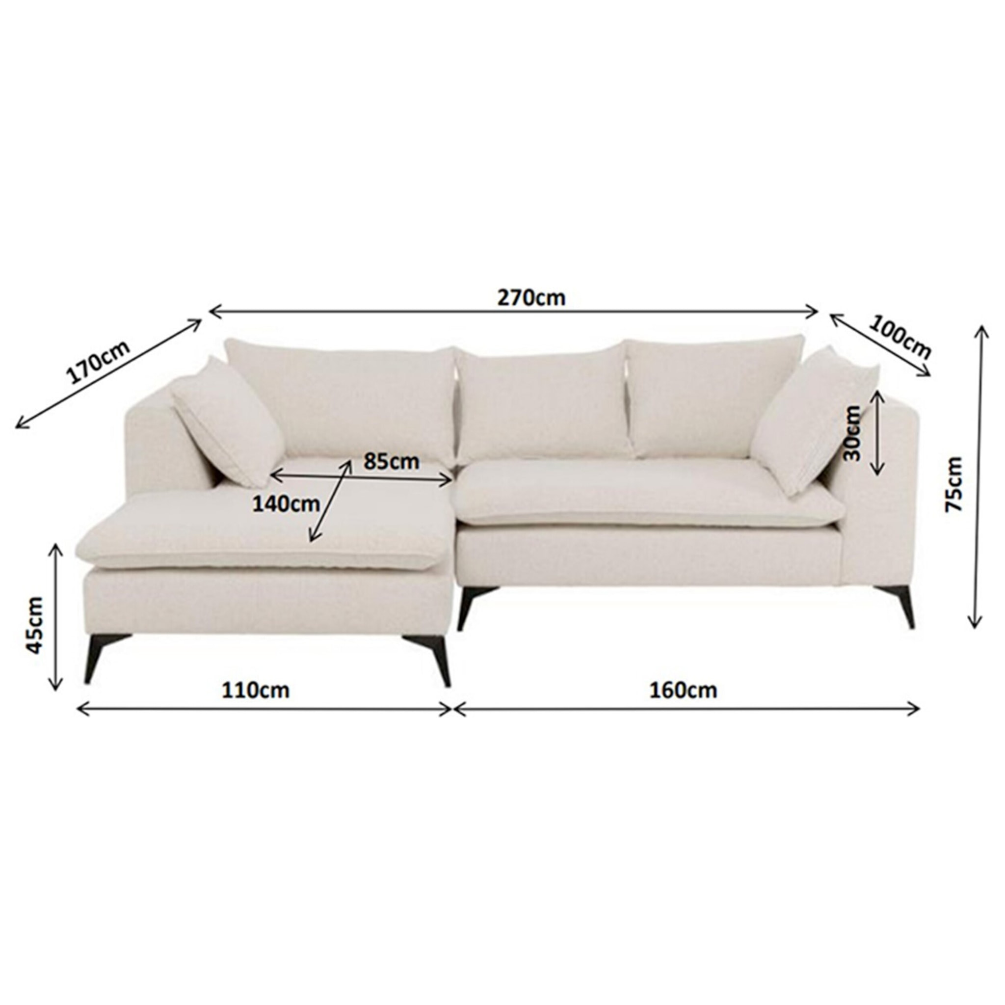 Canapé d'angle Jimmy crème Kare Design