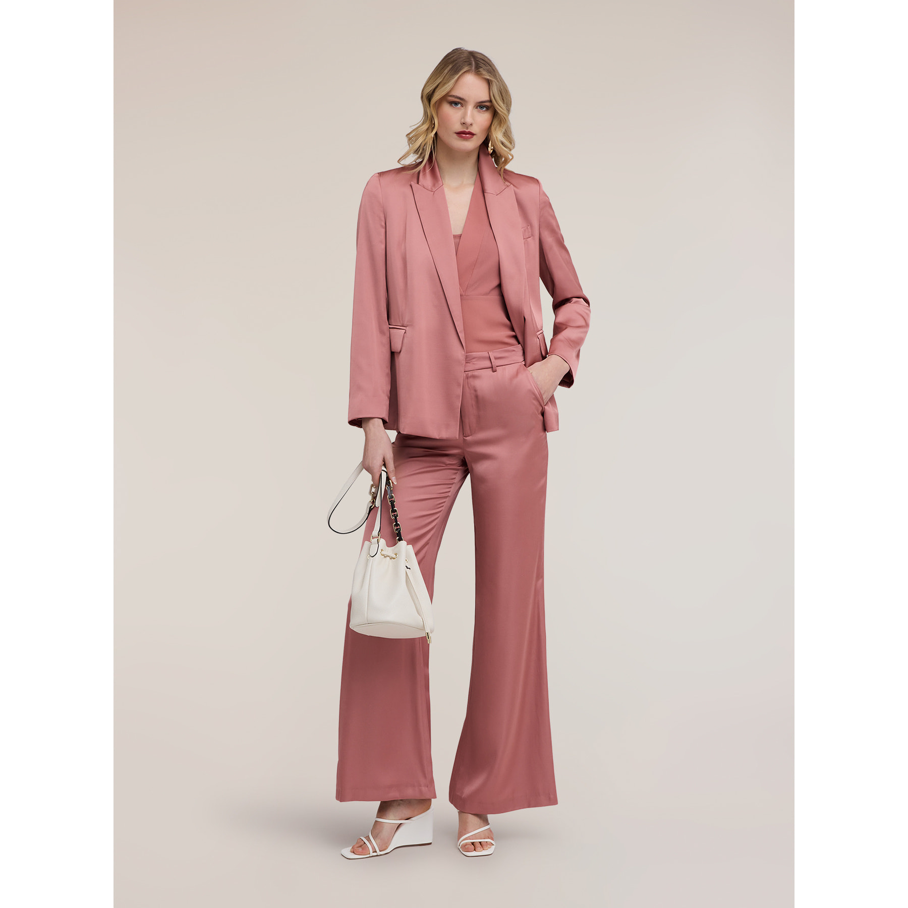 Motivi - Pantaloni palazzo satin - Rosa