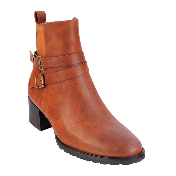 Stivaletti in simil pelle con tacco comodo quadrato