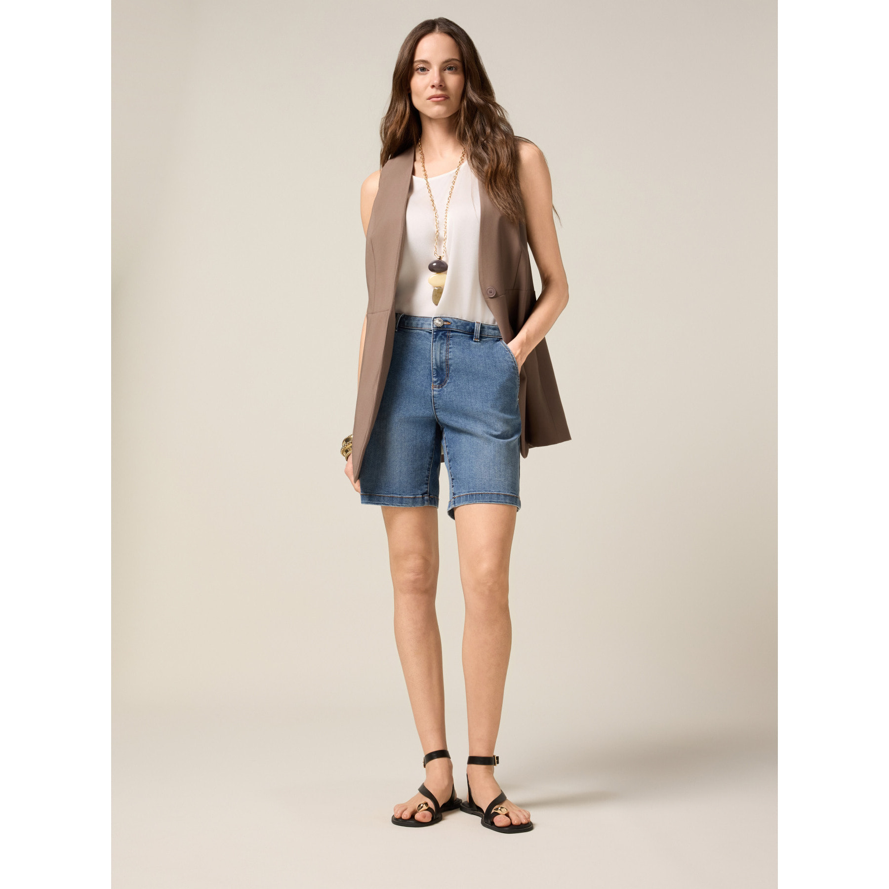 Oltre - Bermuda in jeans - Blu