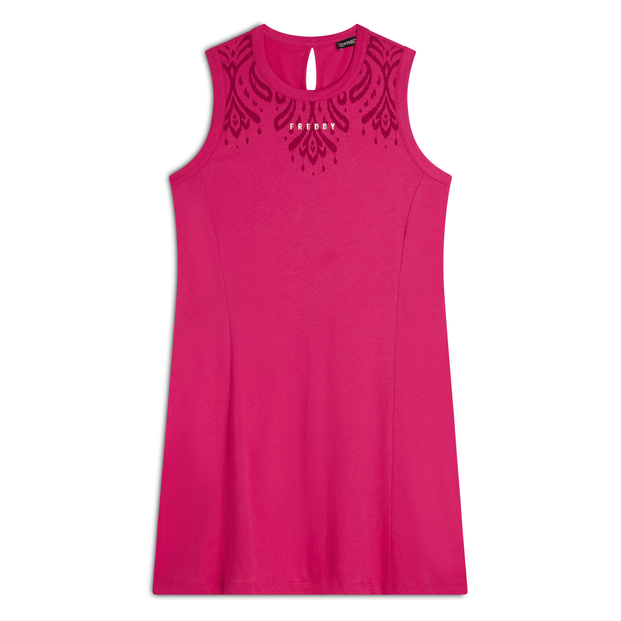 Vestito senza maniche in jersey con dettagli floreali