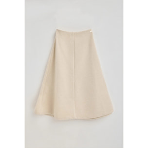Gonna in lana Aria ecrù con dettagli Polo Club