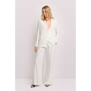 Kocca - Giacca doppiopetto a righe Donna, Righe, Scollo a V