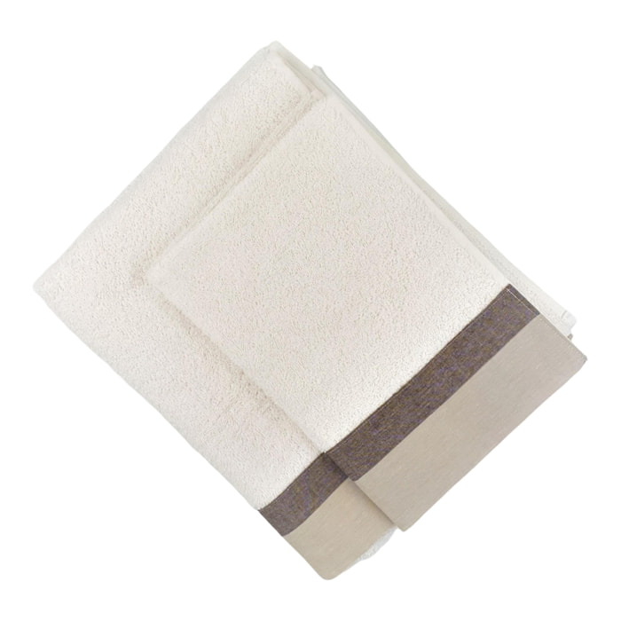 Set Spugna VARAZZE 2 Pezzi: Viso+Ospite - 450 gr/m² - 100% Puro Cotone