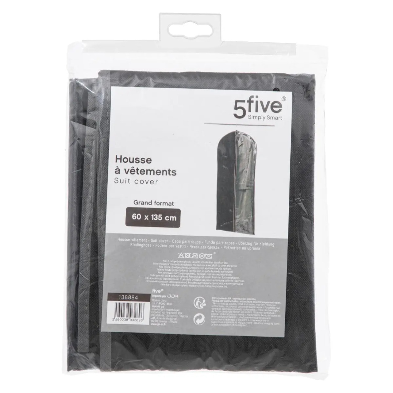 Housse vêtements grand modèle noir