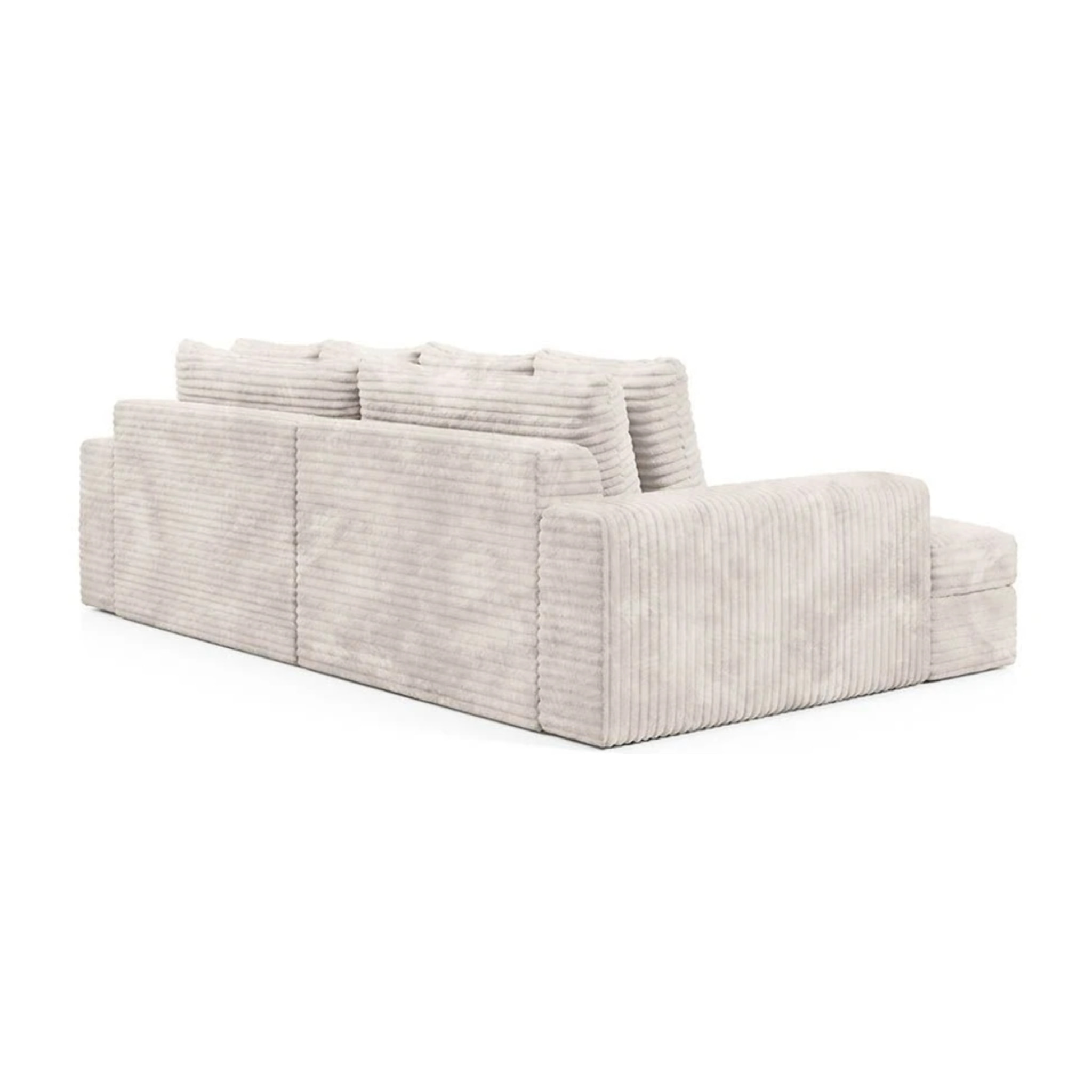 CAMELIA - Canapé 3 places en velours côtelé épais écru