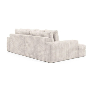 CAMELIA - Canapé 3 places en velours côtelé épais écru