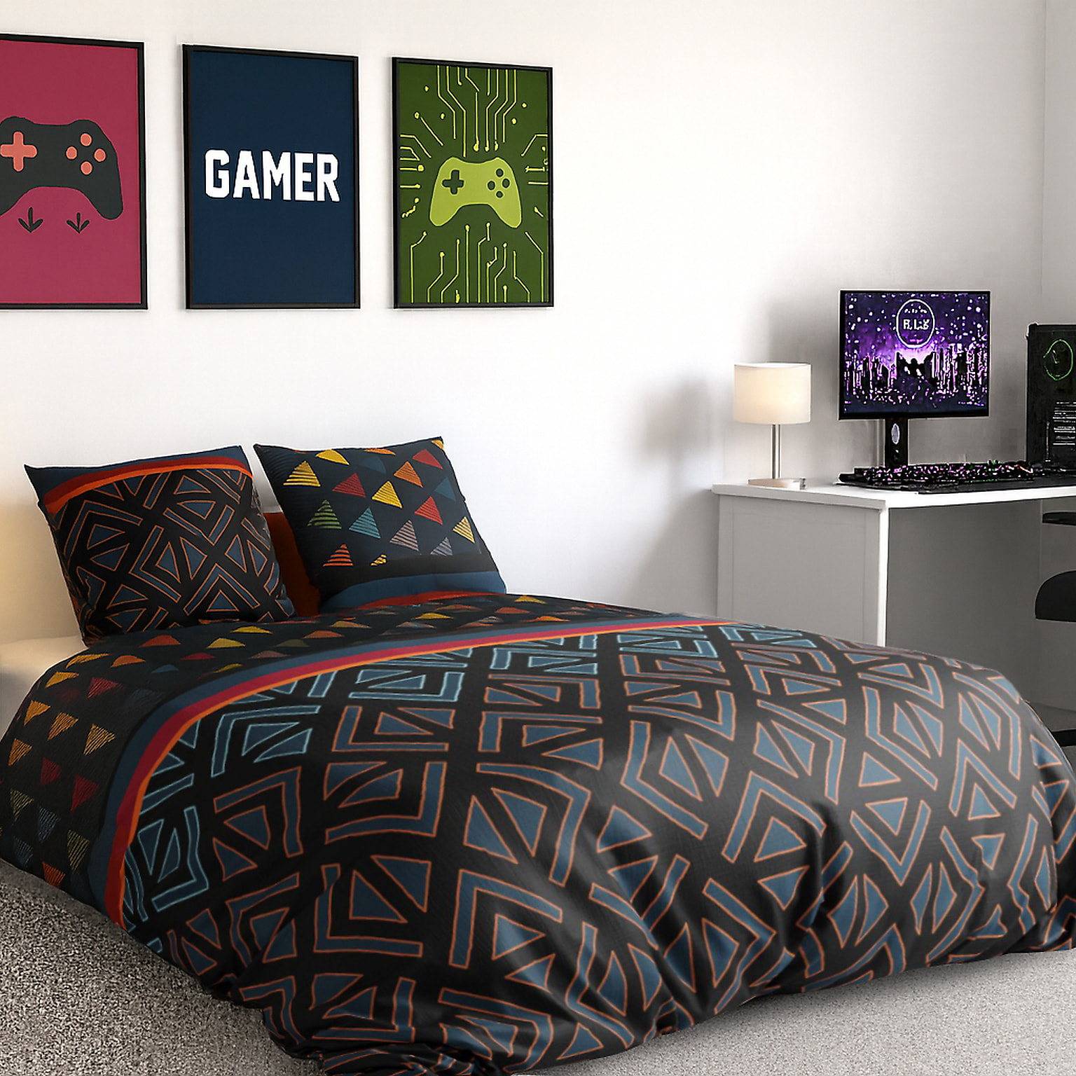 Parure Housse De Couette 3pcs 100% coton 57fils Holi