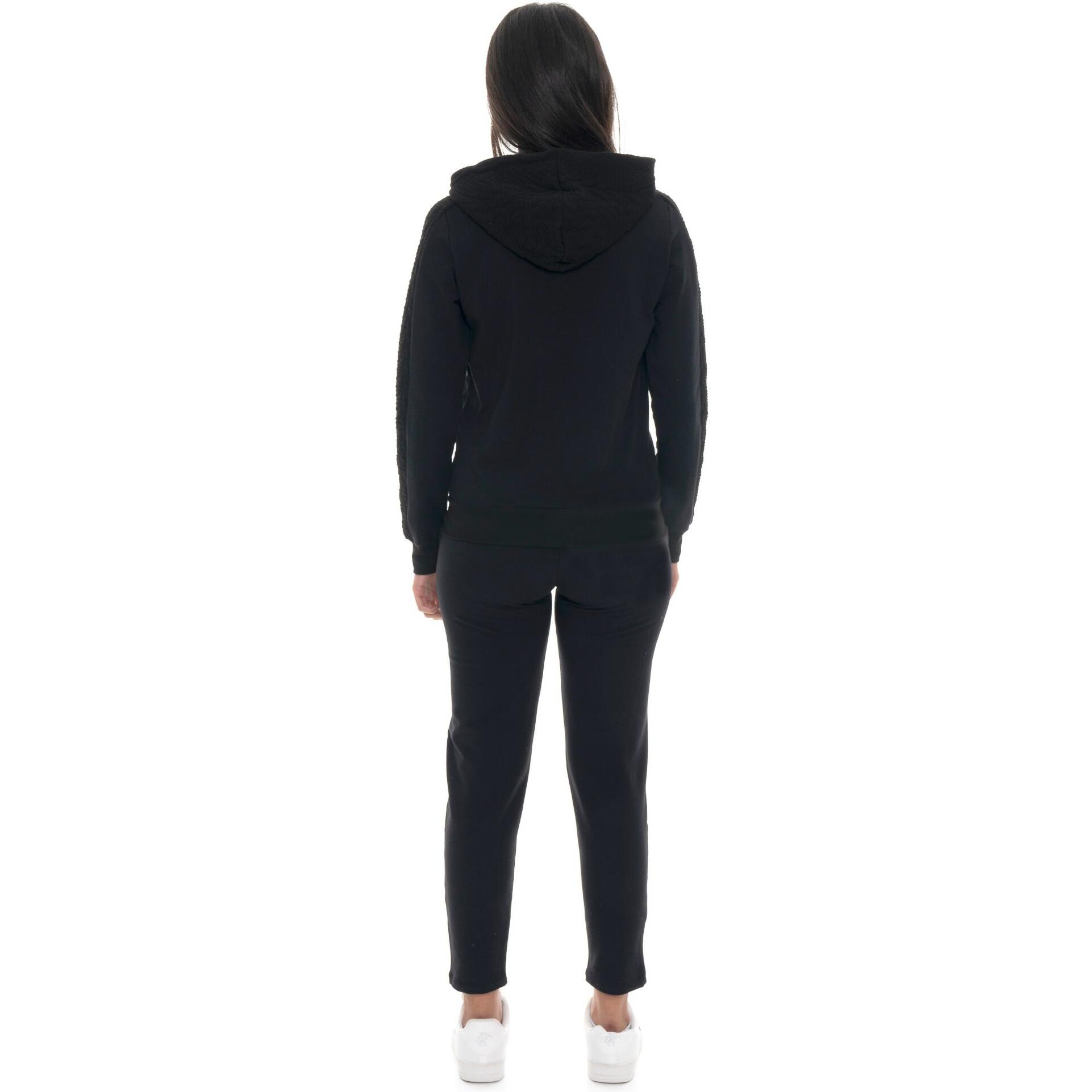 Tuta invernale donna con cappuccion e zip, inserti in treccia Leone 1947 Braid