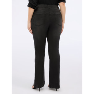 Fiorella Rubino - Jeans flare lavaggio dark grey - Grigio