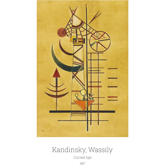 Tableau curved tips par wassily kandinsky  Toile imprimée