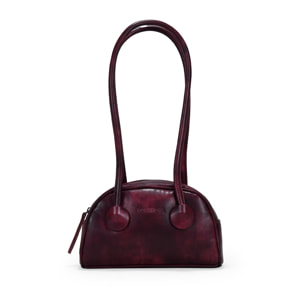 Bolso de hombro burdeos con cremallera