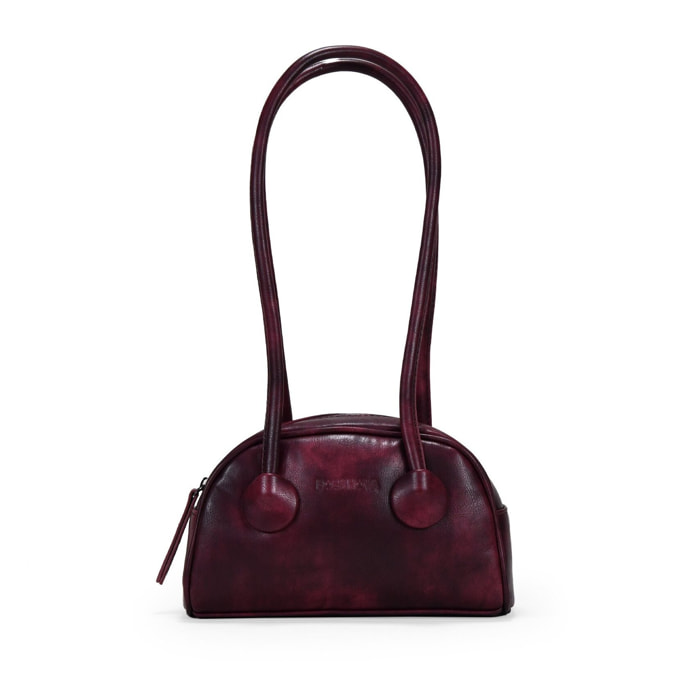 Bolso de hombro burdeos con cremallera