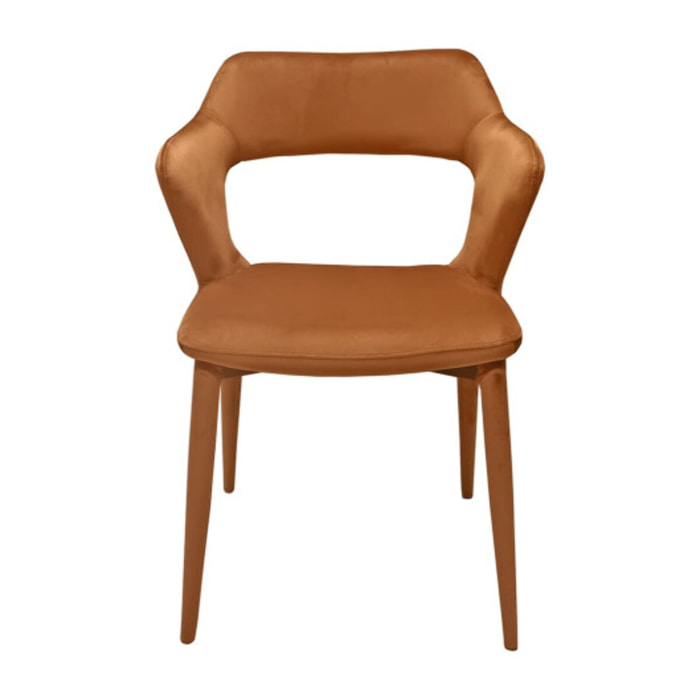 Chaise en velours avec accoudoirs - VALENTINA