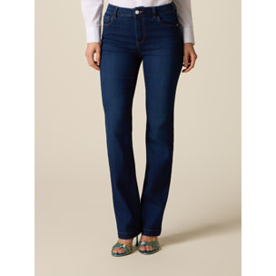 Oltre - Jeans regular in denim con rivetti decorativi - Blu