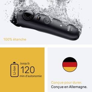 Tondeuse multi usages BRAUN BT5560, molette réglable, 40 hauteurs de coupe, précision 0,5 mm, autonomie 120 mn