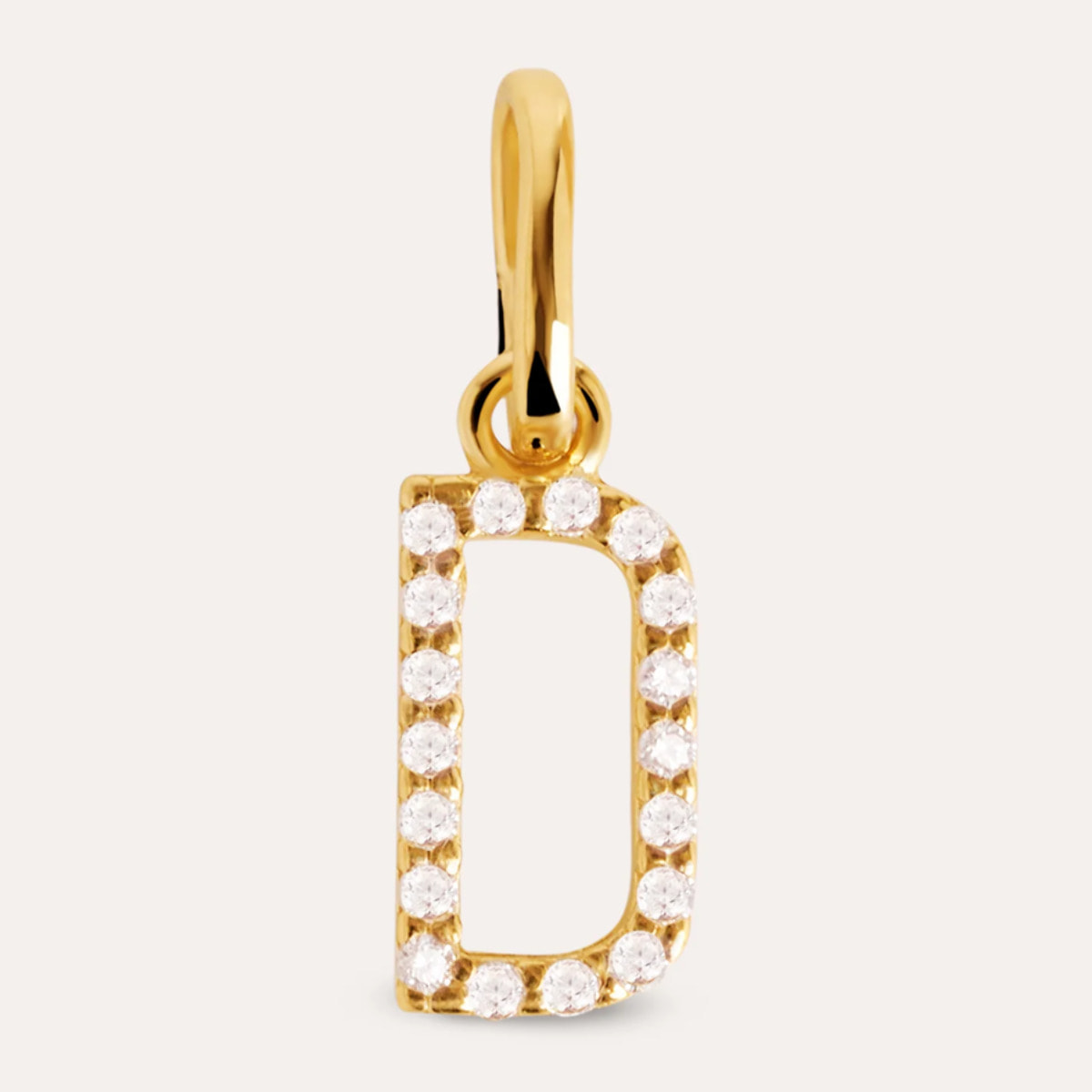 Charm Letter Spark Plata Baño Oro