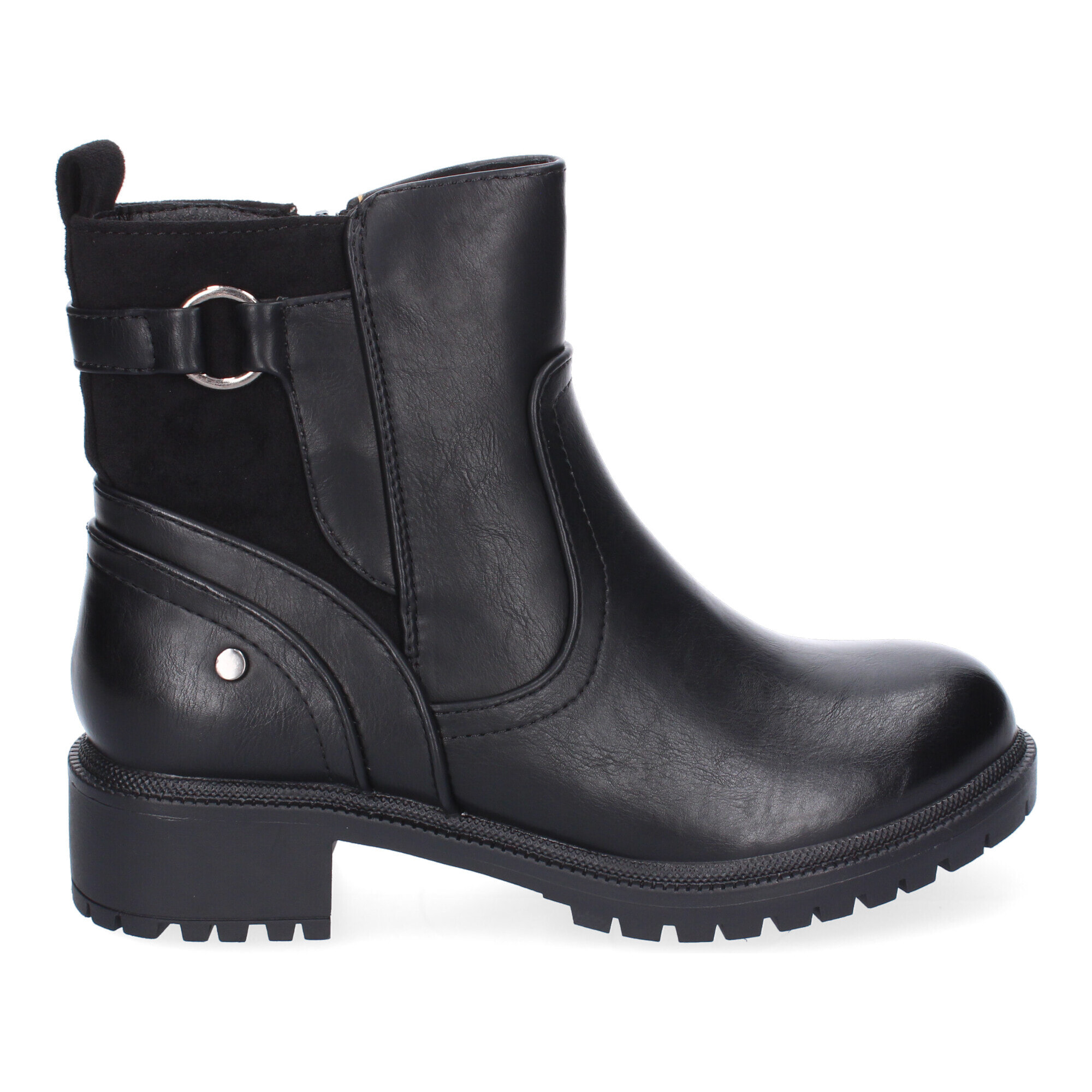 Botines de Tacón Bajo para Mujer con Adorno de Hebilla