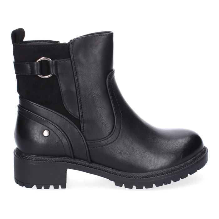 Botines de Tacón Bajo para Mujer con Adorno de Hebilla