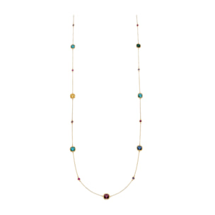 Collar de Cuarzo Hidrotermal Multicolor acabado en rodio