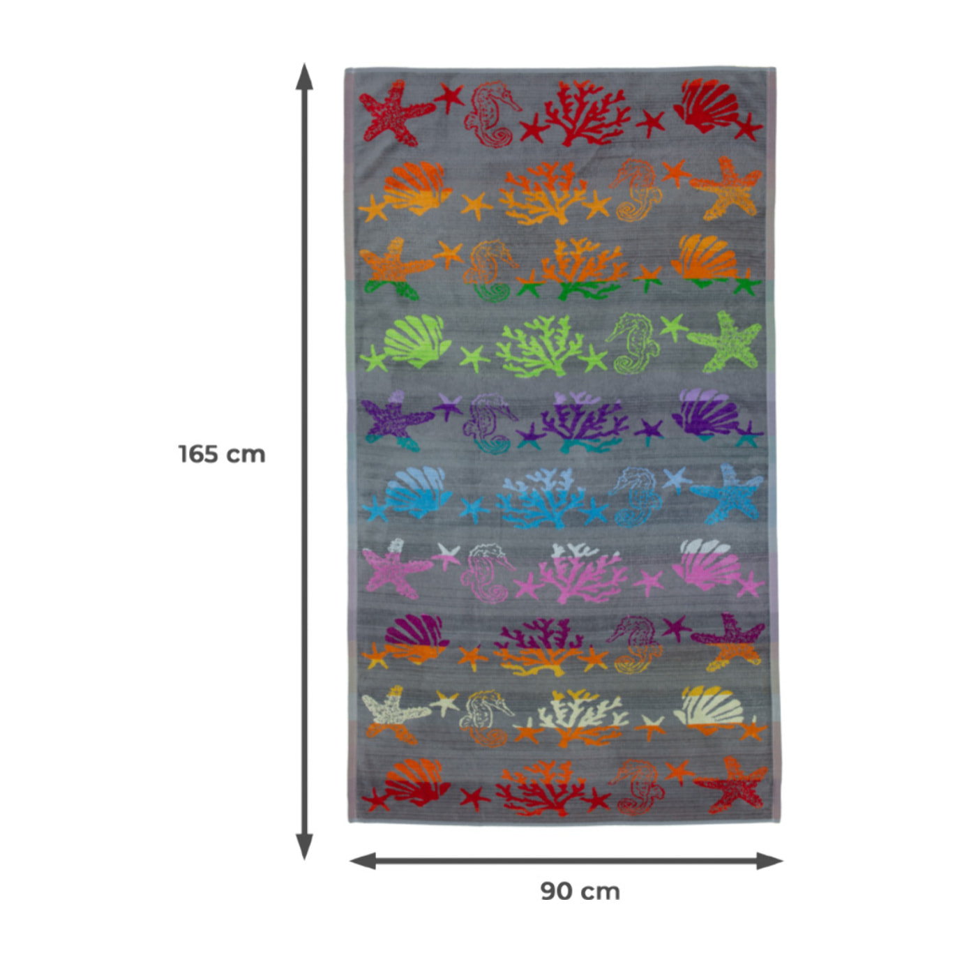 Telo Mare Spugna Jacquard Spiaggia Disegno Fantasy Sea