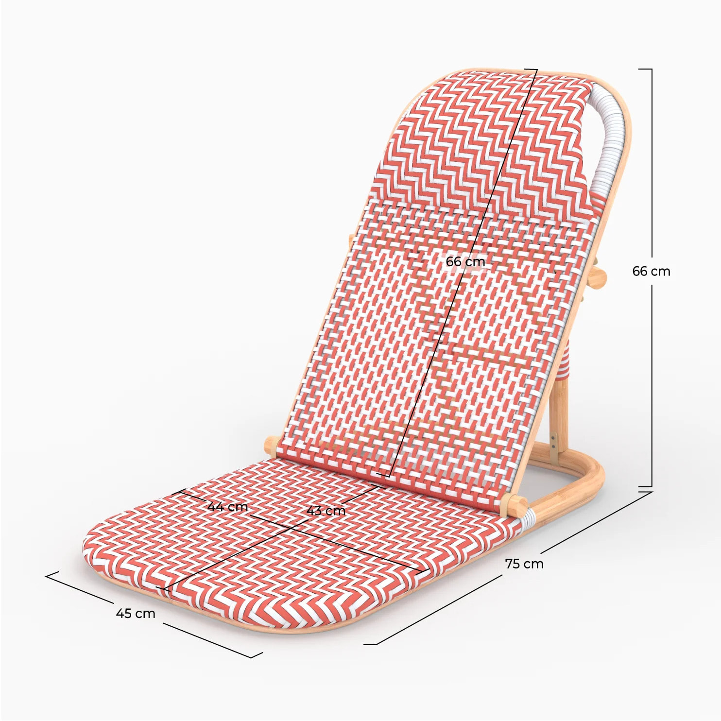 Chaise de plage terracotta pliable en tissage synthétique - Favignana