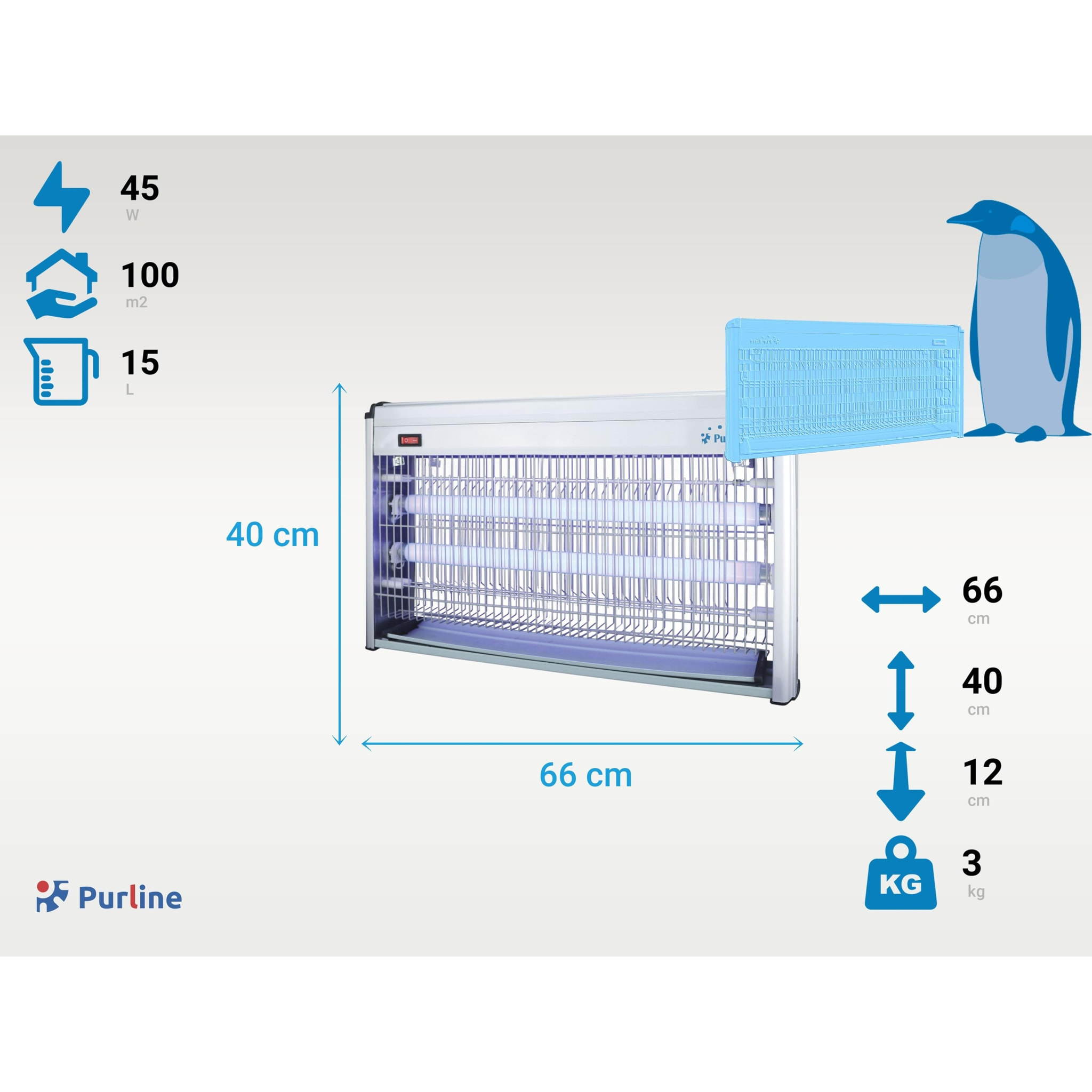 Zanzariera Elettrica, Potente 35W con Luce UV 2 x 20W , per Stanze, Giardini, Verande, Area Efficace di 100 m²